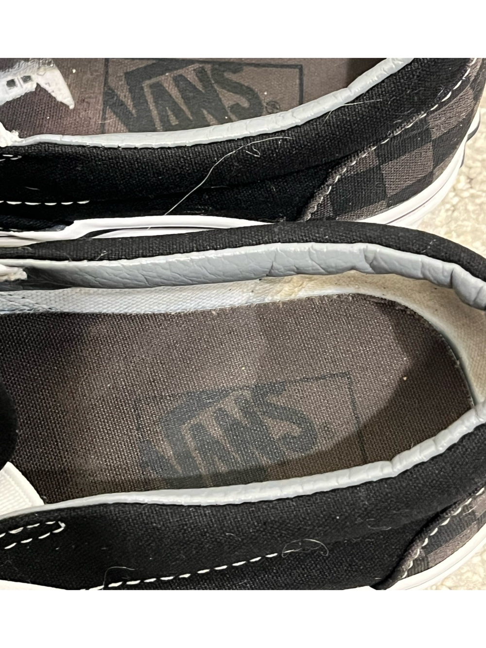 RARE🔥 VANS Slip On Gray Black Checkerboard Racing Flag Sz 8 Women’s 6.5 Men - Picture 5 of 7